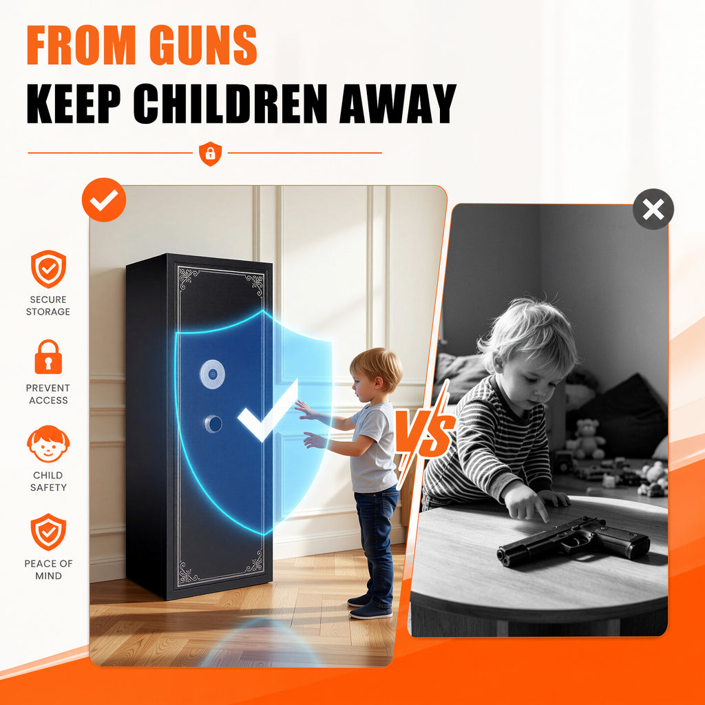 Biometric Large Gun Safe - 57" Quick Access Rifle Safe