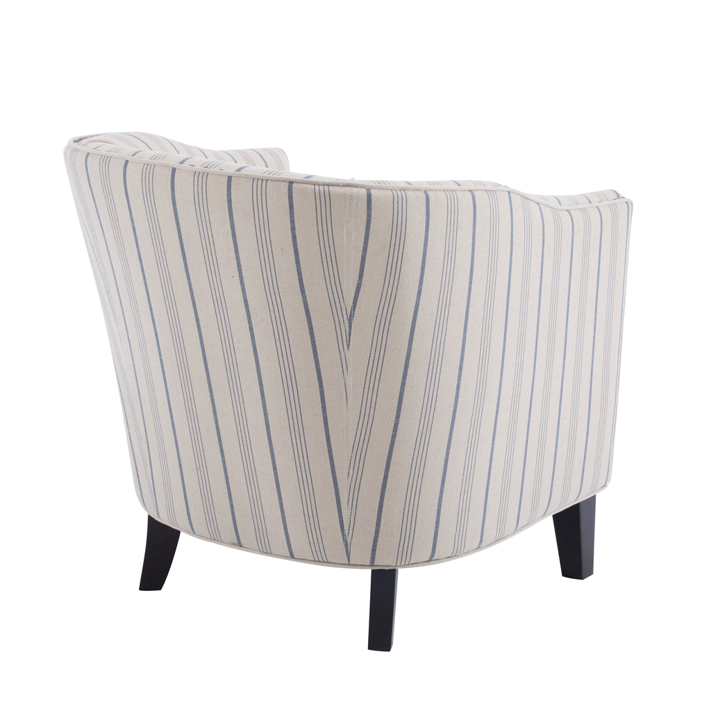 Upholstered Stripe Barrel Chair