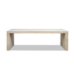 Veda 94" Reclaimed Wood Stacked Geometric Waterfall Dining Table