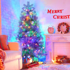 6FT Silver Pre-Lit Artificial Christmas Tree