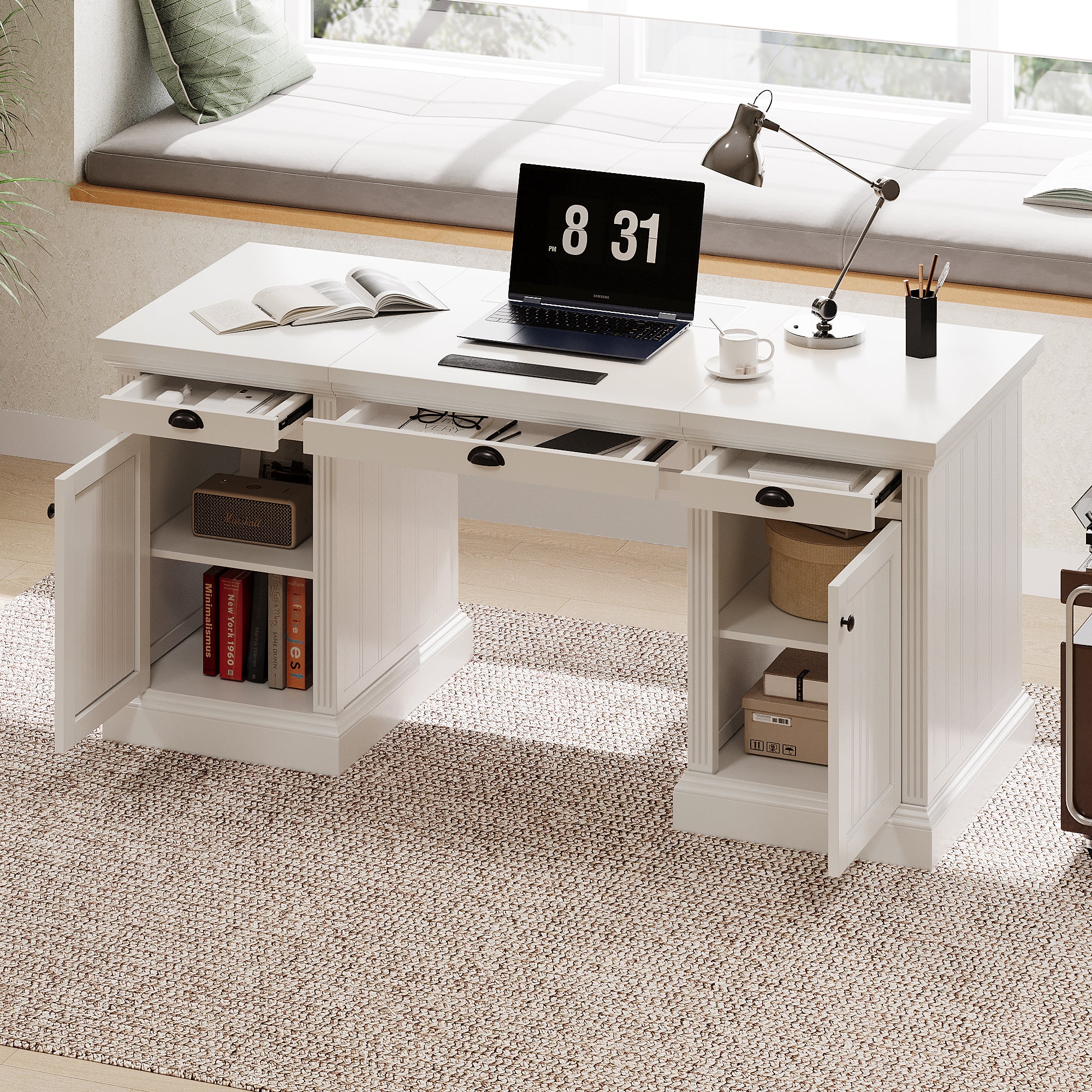 67" Modern Executive Desk with Storage Options