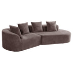 116" Modern Curved Sectional Sofa with Chaise Lounge