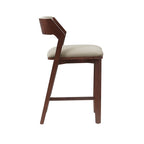 Patricia Wood Upholstered Counter Stool