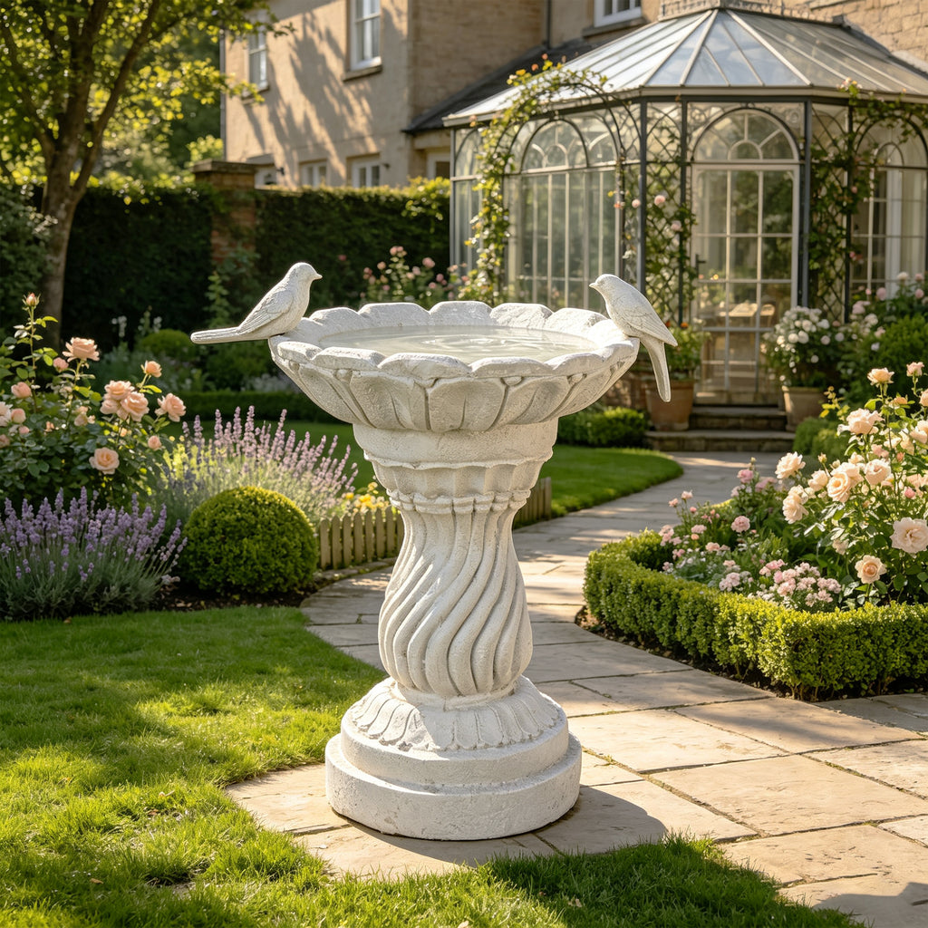 16.54" Garden Bird Bath Statue, Resin