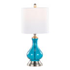 Jasmine 22" Contemporary Glass Accent Lamp in Clear Sapphire