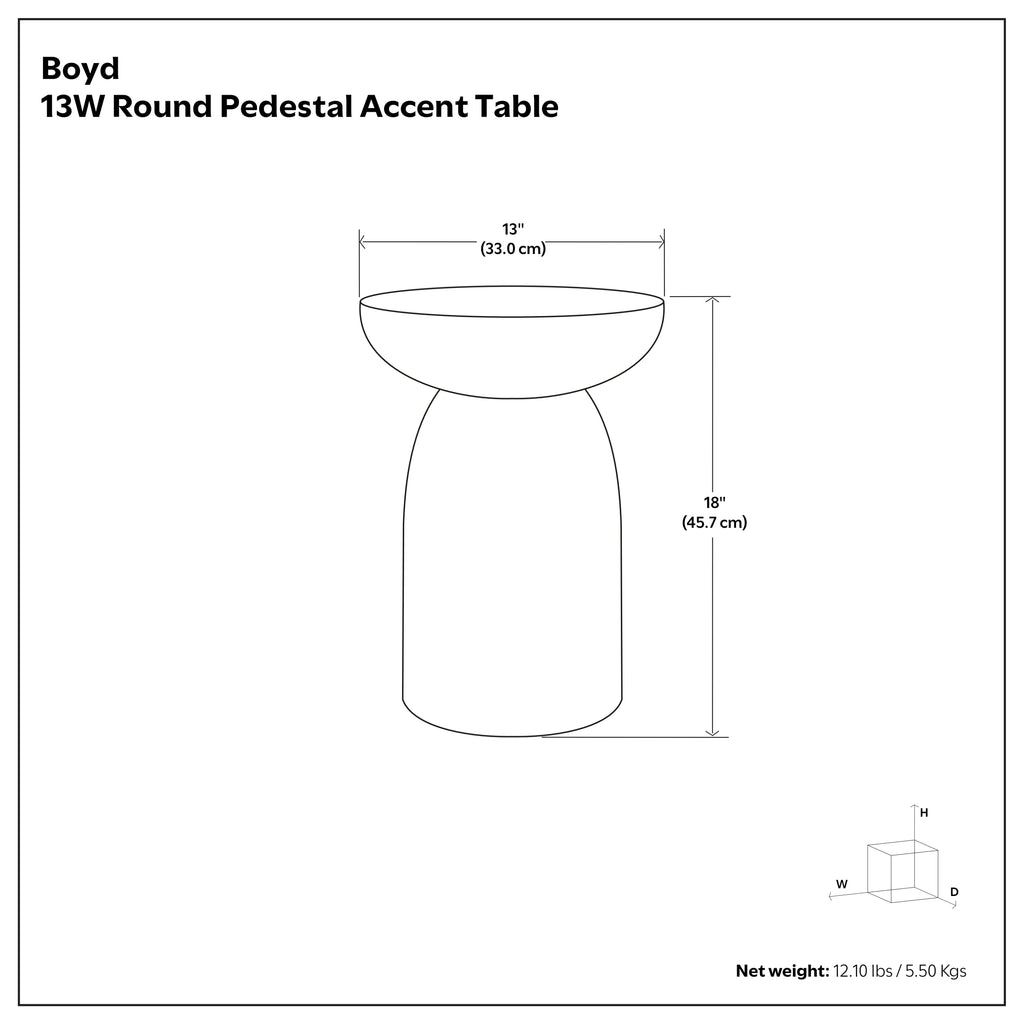 Boyd 13 Inch V-Chisel Accent Table