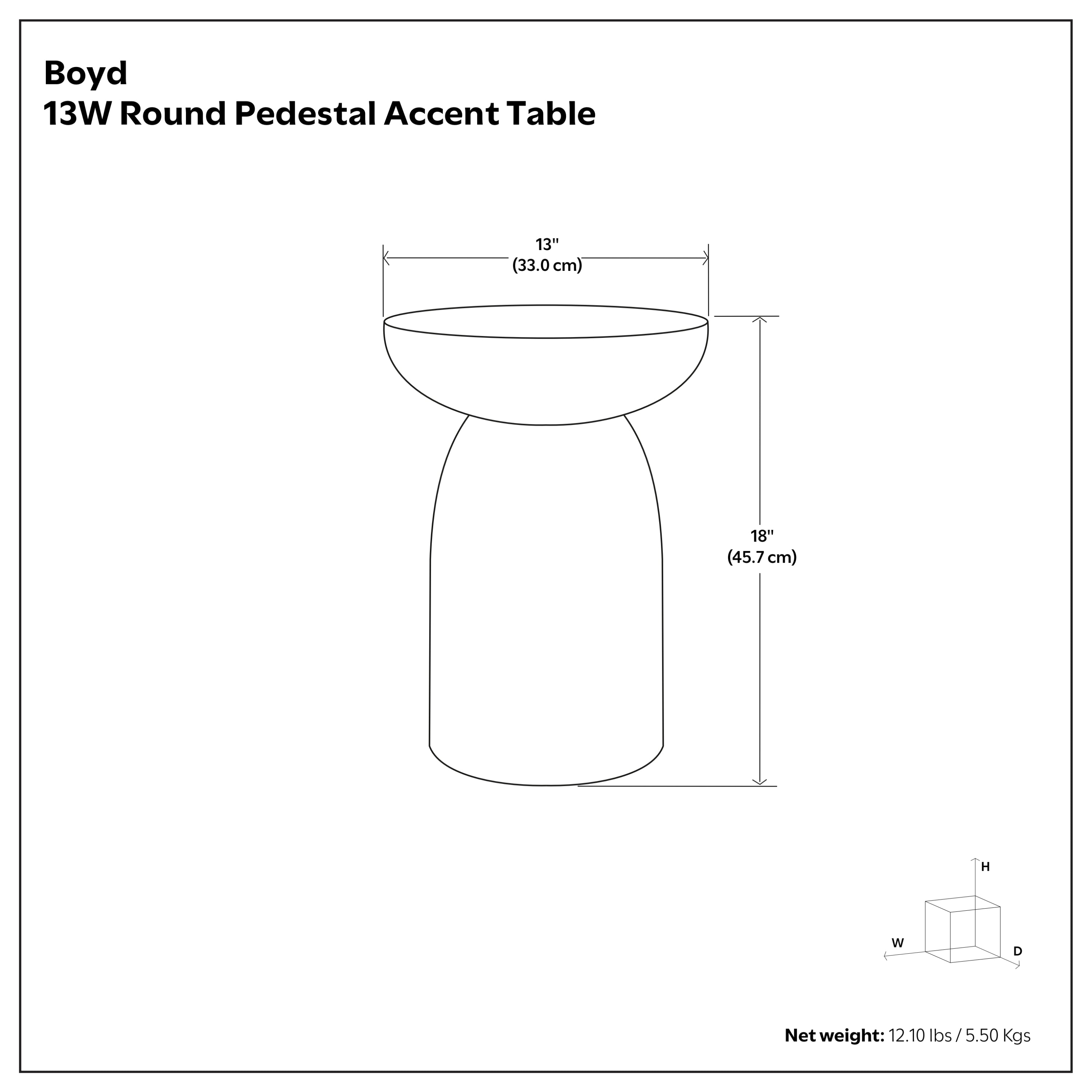 Boyd 13 Inch V-Chisel Accent Table