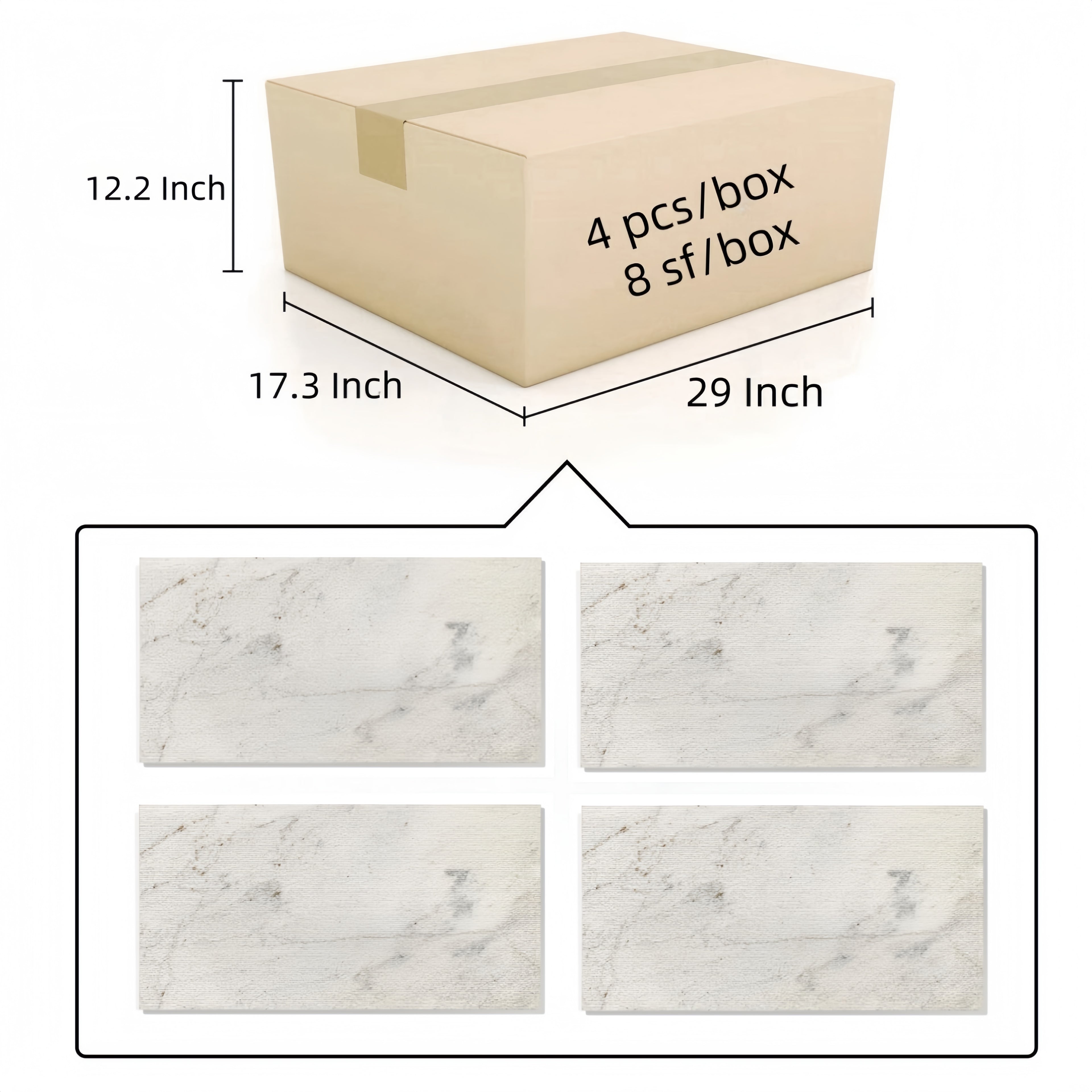 12x24 White Marble for Wall Décor
