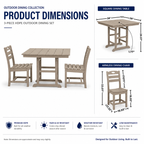 Antique Wood HDPE Outdoor Patio Dining Set