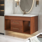 Mid-Century Modern 35.4" Bathroom Vanity with Integrated Sink