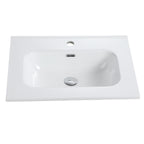 Glossy White Ceramic Integrated Sink