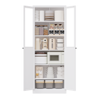 72" Metal Kitchen Pantry Cabinet with Doors & Shelves
