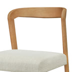 Solid Rubber Wood Counter Stools (Natural Oak + Beige) - Set of 2