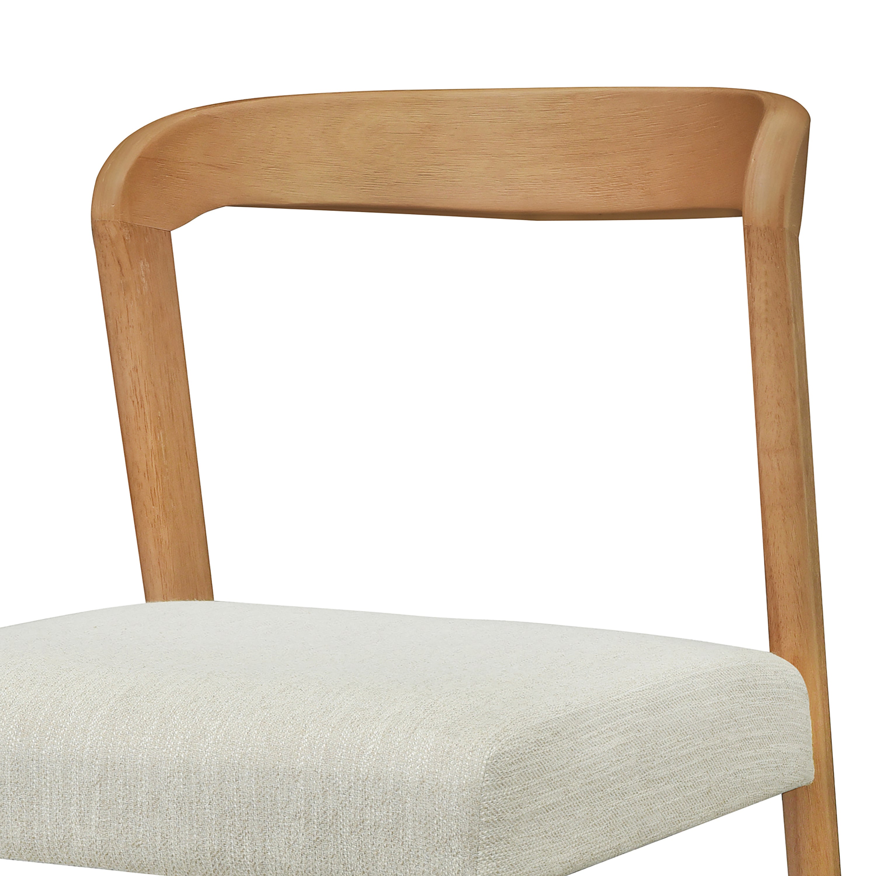 Solid Rubber Wood Counter Stools (Natural Oak + Beige) - Set of 2