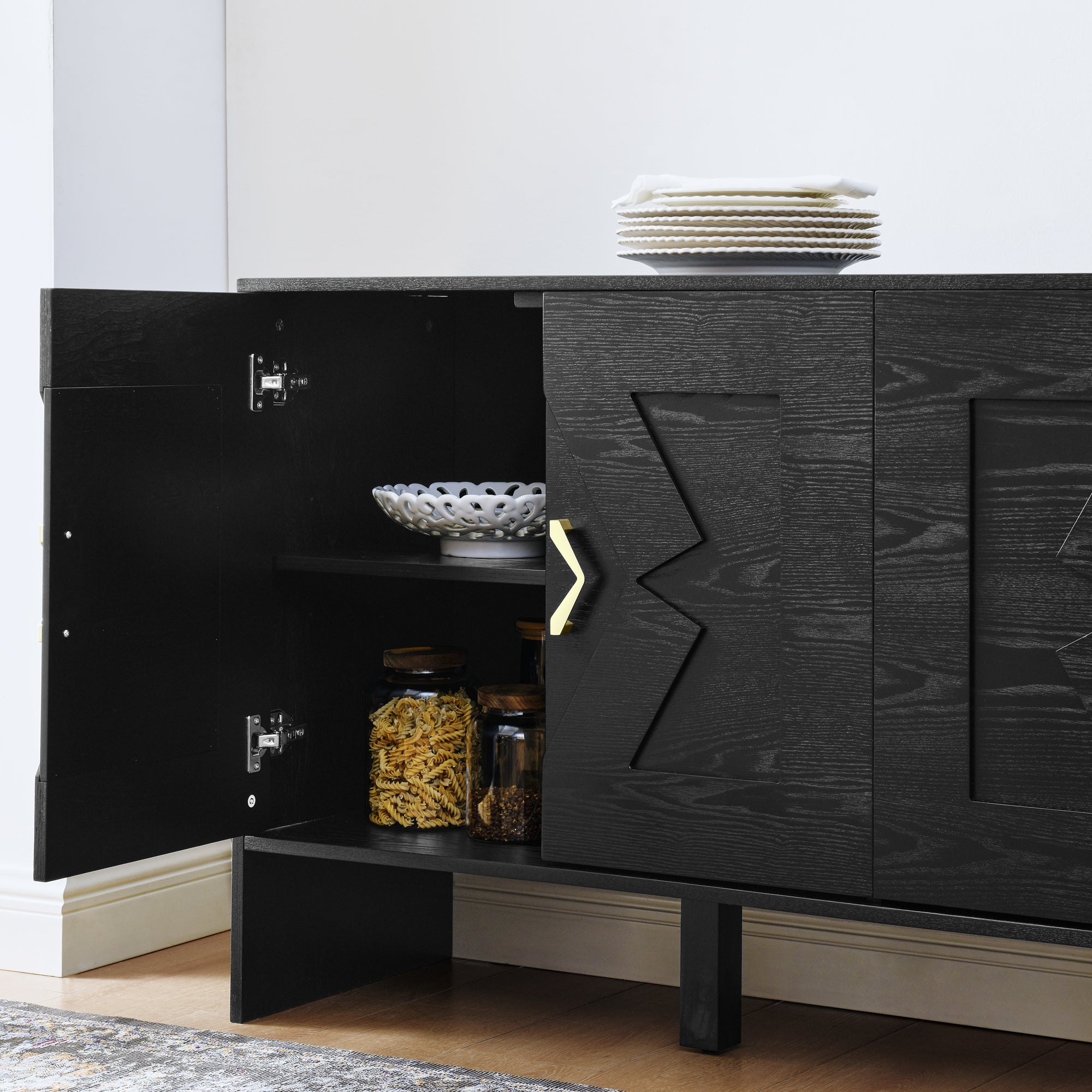 60" Mid Century Modern Sideboard Buffet Cabinet