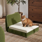 Roman Upholstered Modern Pet Bed - Olive