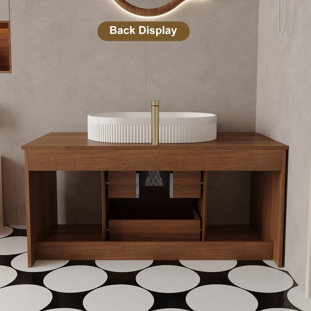 Wall-Mounted Bathroom Vanity with Ceramic Sink