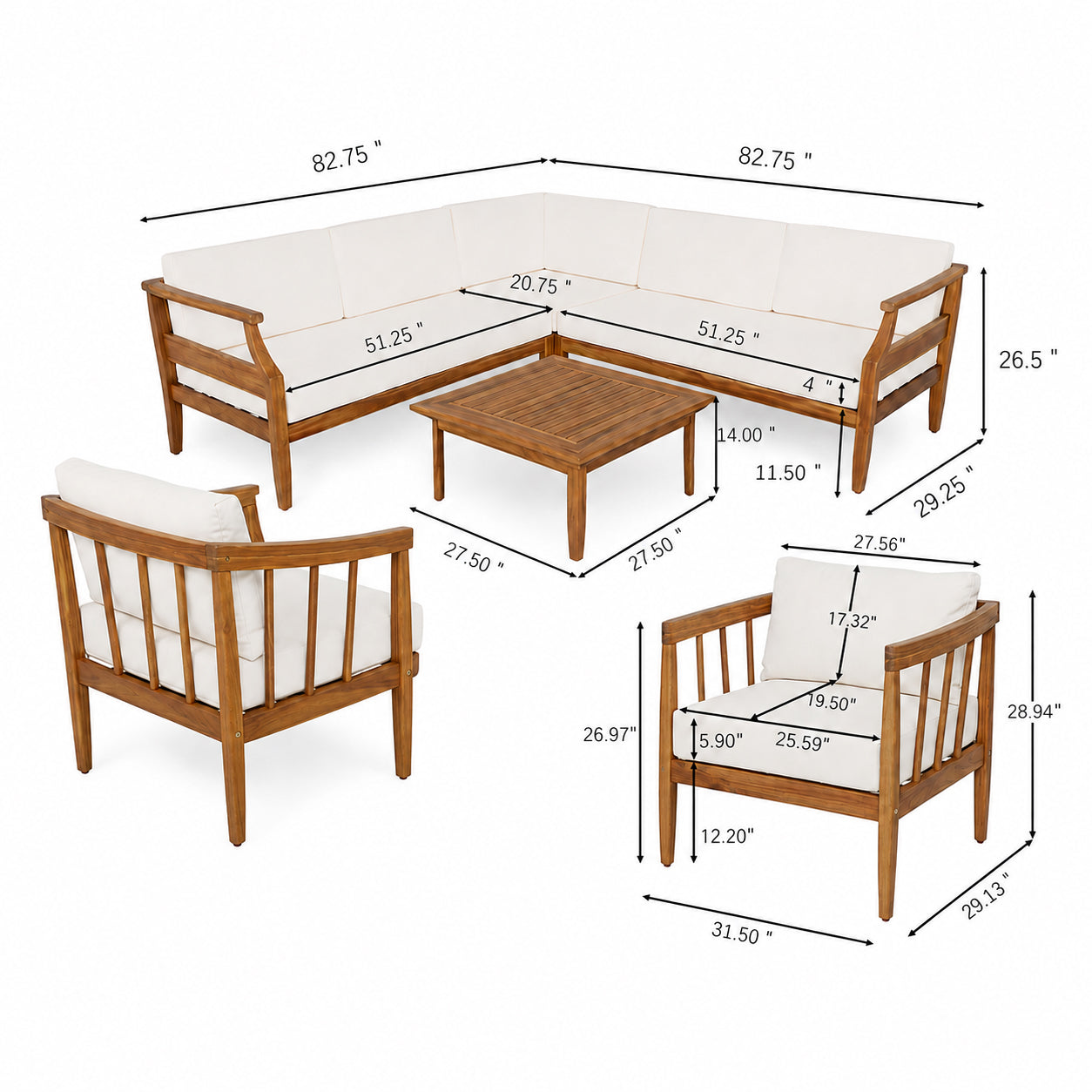 7-Seat Patio Conversation Set
