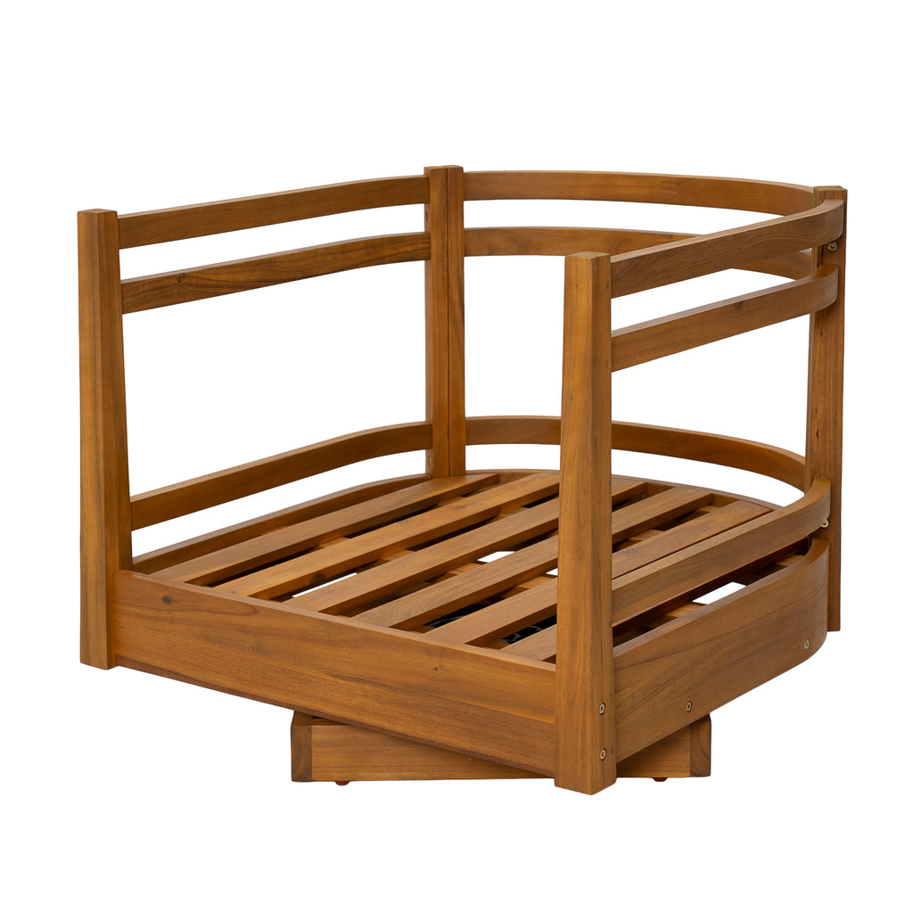 Acacia Wood Outdoor Swivel Chair