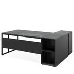 71" L-Shaped Executive Desk with Storage Cabinet & Shelves