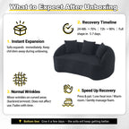 LY-049S Curved Modern Boneless Sofa Loveseat