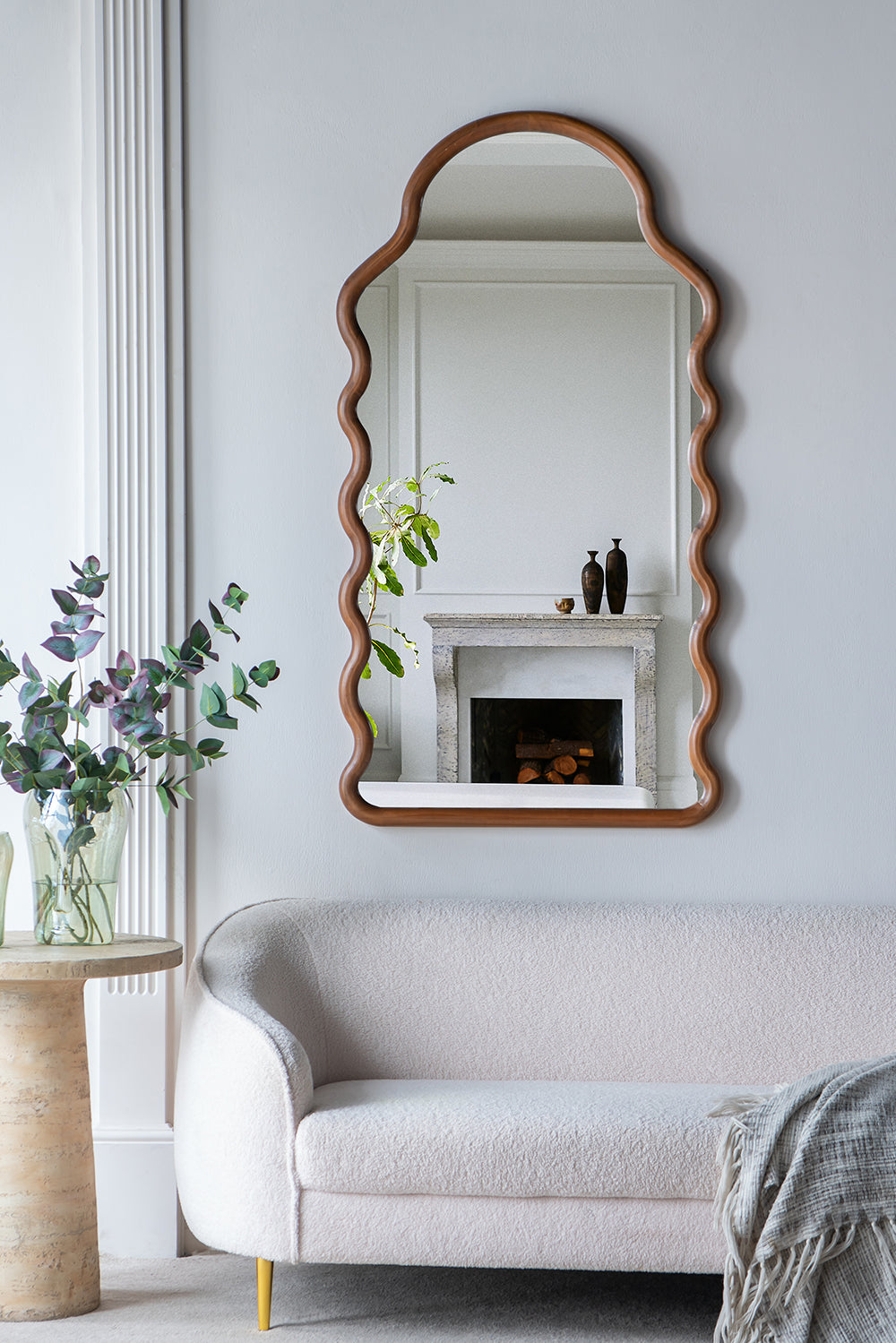 Arch Wood Mirror with Unique Frame