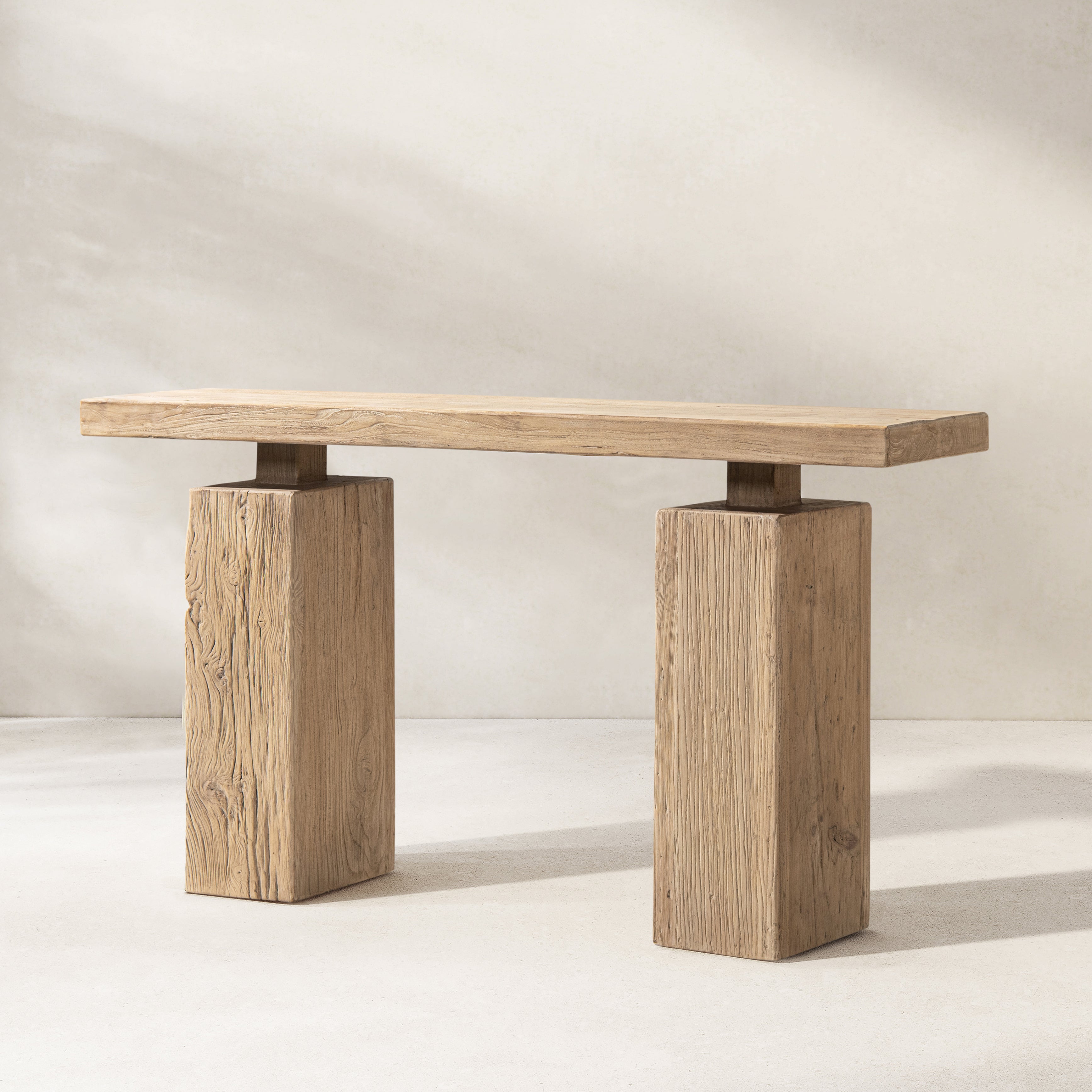 Calder 60" Solid Reclaimed Elm Plinth Console Table