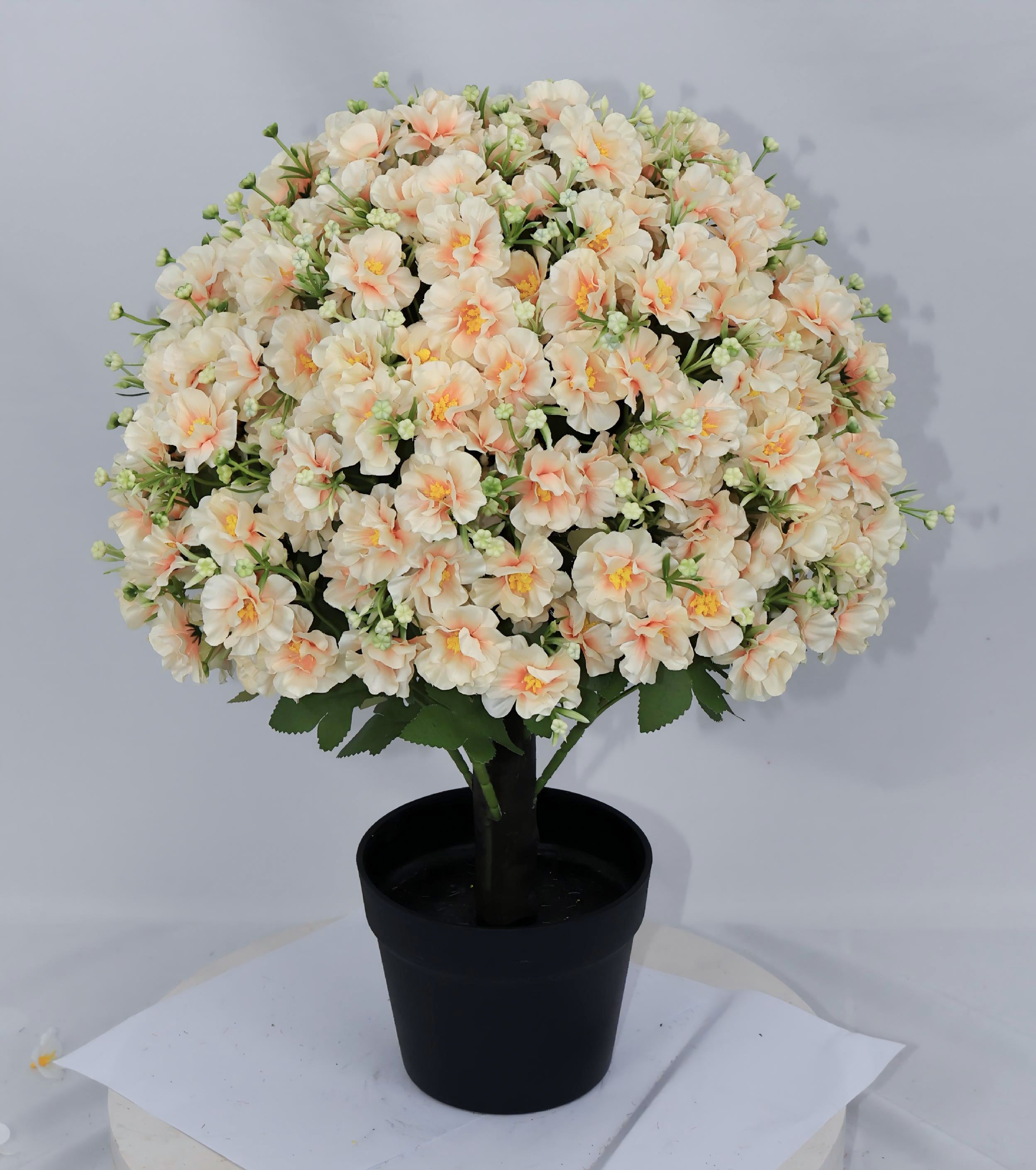 24-Inch Faux Flower Artificial Snow Lotus Potted Plant