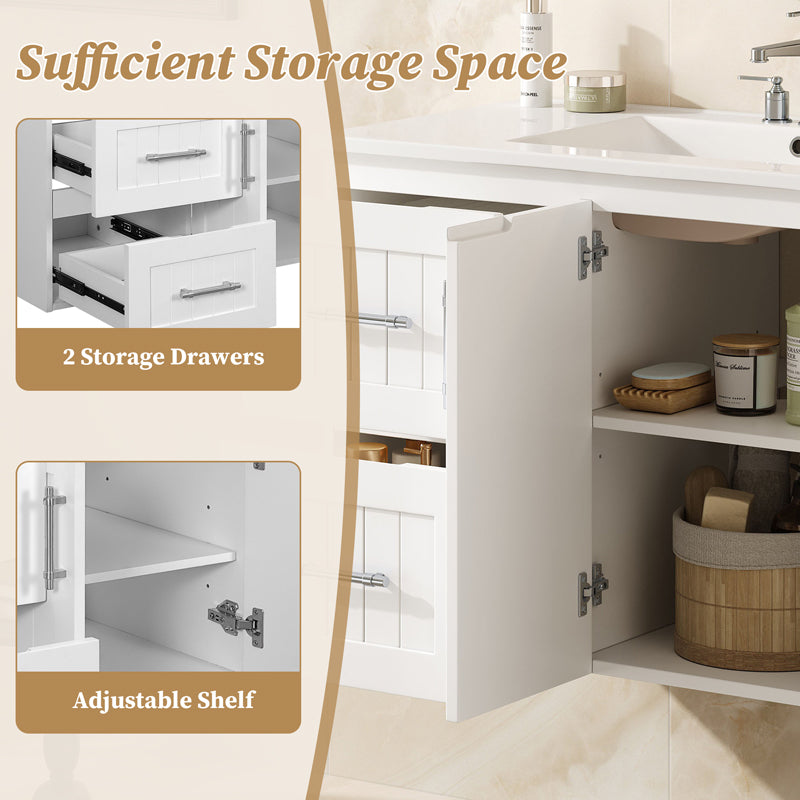 Modern 36" Wall Mounted Bathroom Vanity