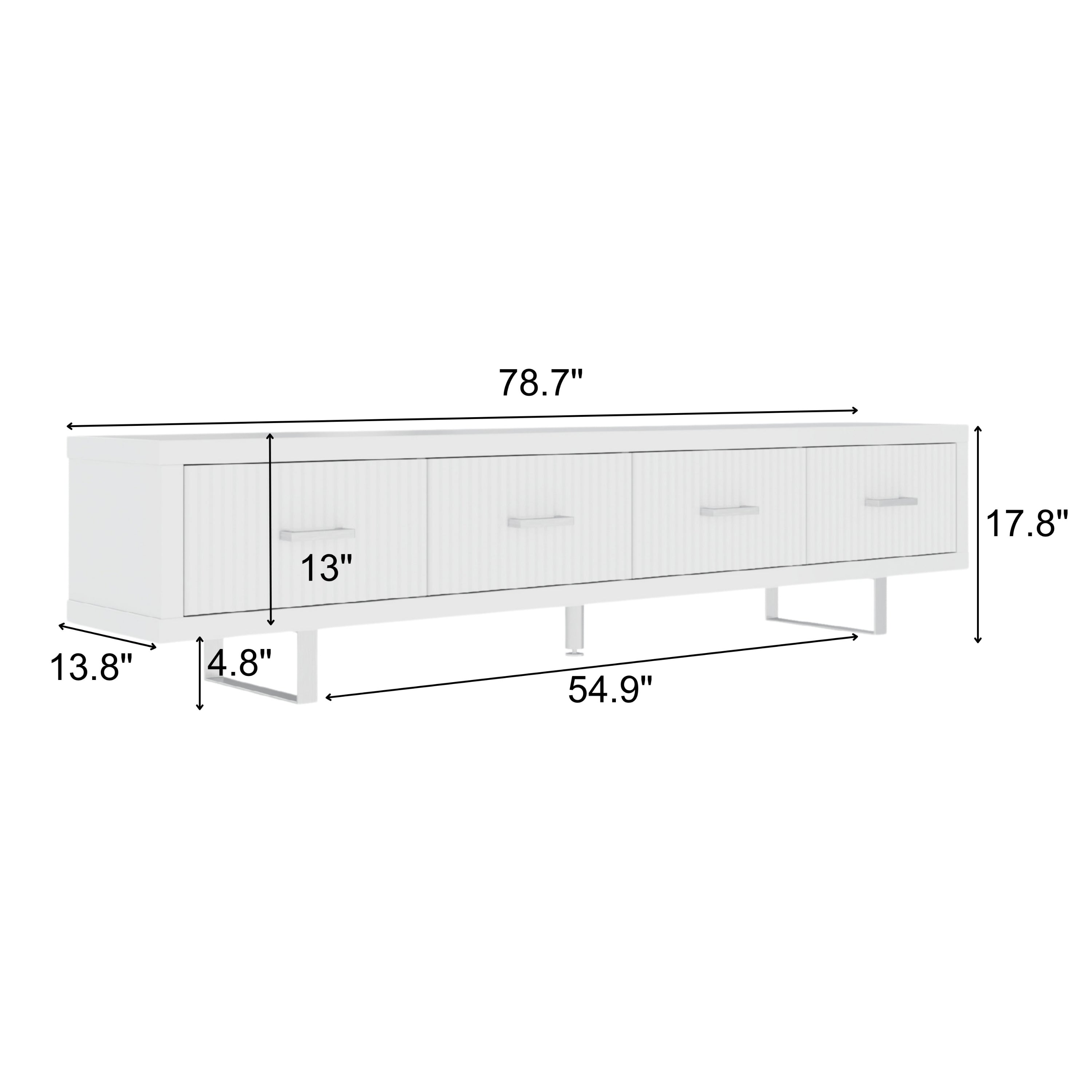 High Gloss TV Stand - 78.7 inches