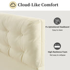 Queen Size Upholstered Floating Bed Frame with LED Lights