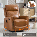 Genuine Leather Heat Massage Manual Recliner Chair