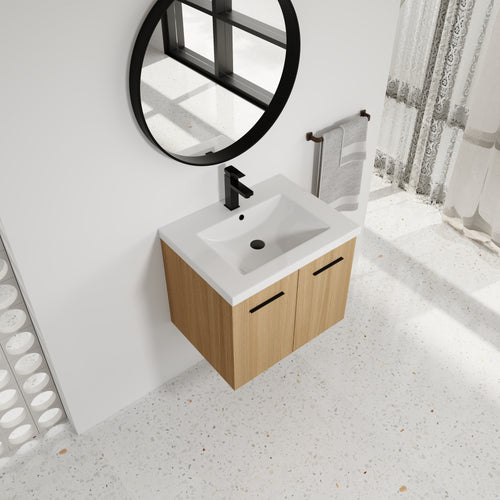24" Floating Bathroom Vanity with Sink, Light