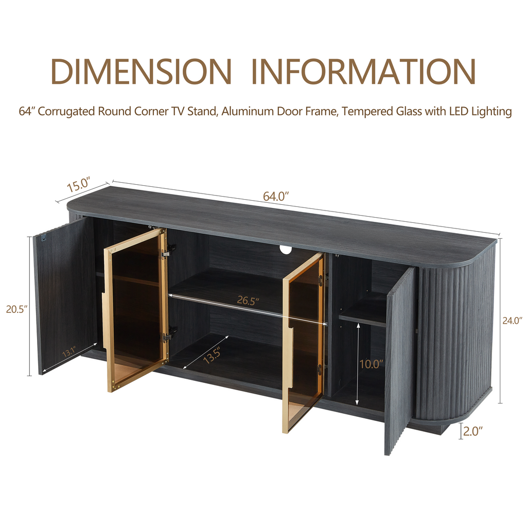 64-Inch Wavy TV Cabinet
