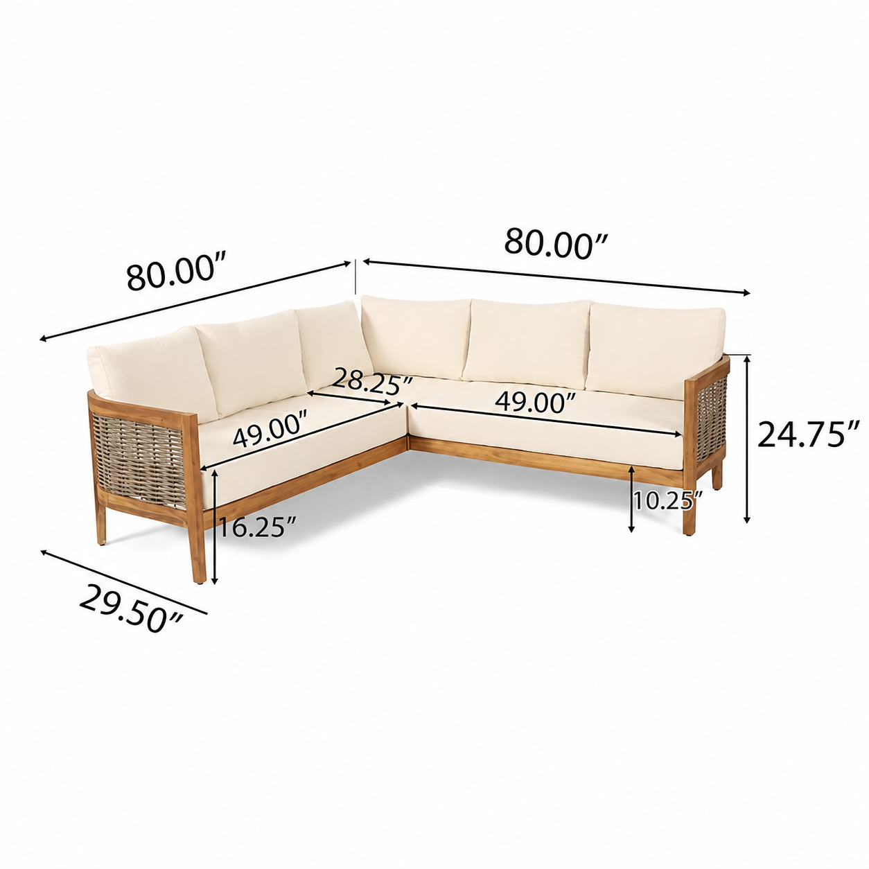 5-Seater Outdoor Patio Sofa Set