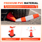 36" Heavy-Duty Traffic Cones with Reflective Collars - 4 Pack