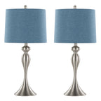 27" Contemporary Metal Table Lamp in Brushed Nickel