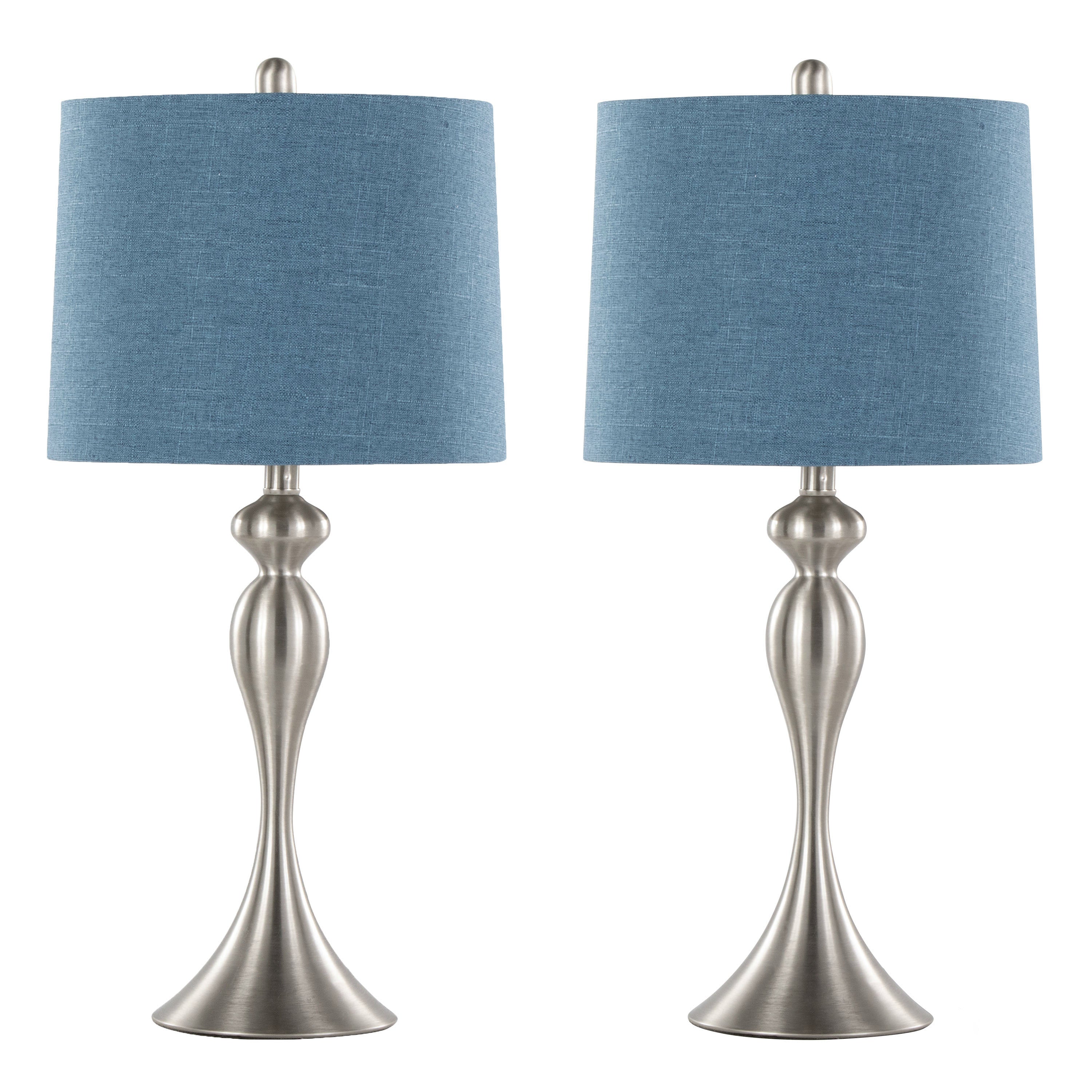 27" Contemporary Metal Table Lamp in Brushed Nickel