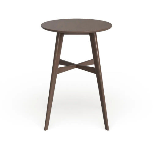 Mid-Century Modern Round Wooden Bar Table – 42" High