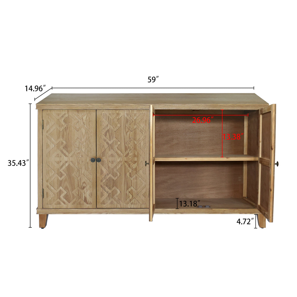 59" Vintage Corner Cabinet