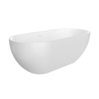63 Inch Artificial Stone Solid Surface Oval Freestanding Bathtub