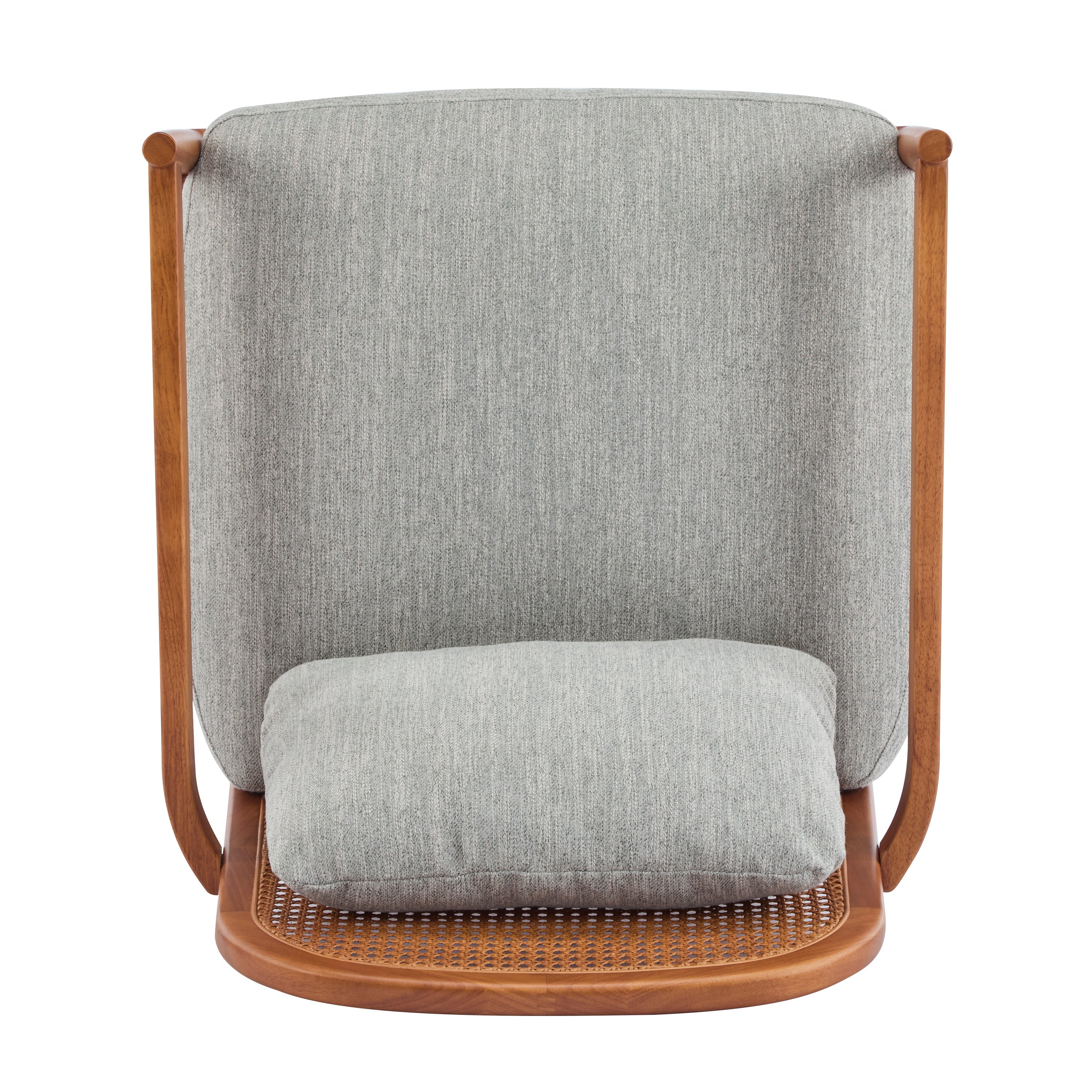Elliston Rattan Backrest Solid Wood Accent Chair with Cushions - Set of 2