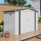 8X6 FT Metal Outdoor Garden Storage Shed