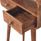 Solid Wood Mini Curved Honey Console Table