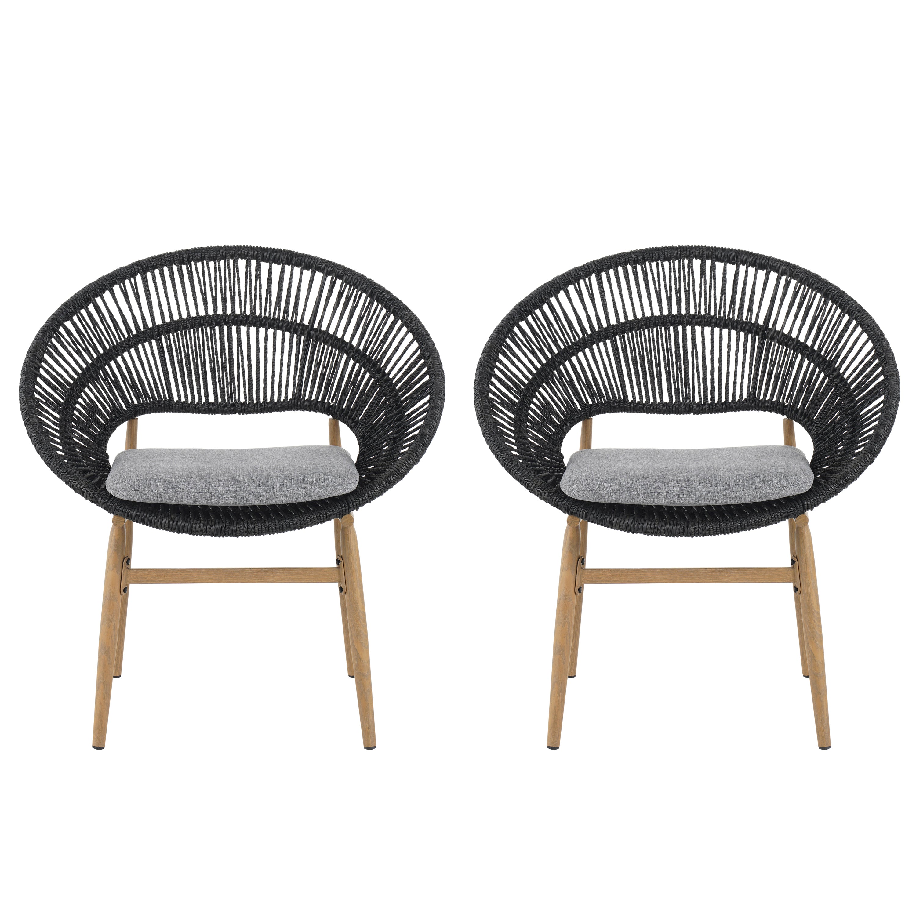 Cyril Outdoor Wicker Papasan Style Dining Chair