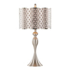 27" Contemporary Metal Table Lamp in Brushed Nickel