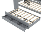 Twin Size Daybed with Trundle, Wood Frame and Storage