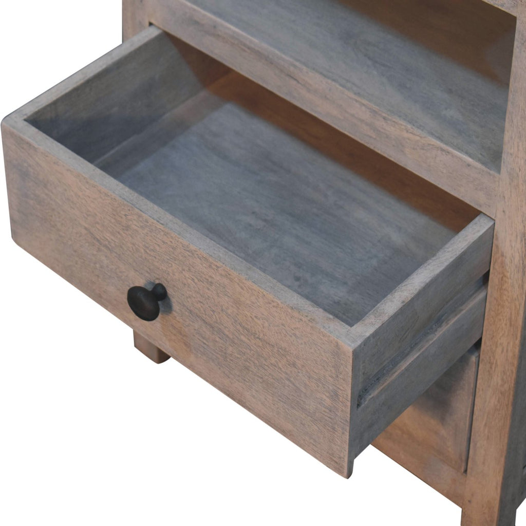 Acid Wash 2-Drawer Open Bedside
