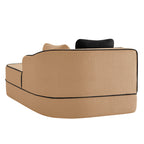 Elysees Right Chaise Sofa With Pillows - Camel Teddy Fabric