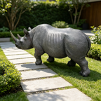 27.5" Large Realistic Rhinoceros Garden Statue
